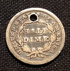 1837 Seated Liberty Half Dime F Vf No Stars Small Date 5 Cent Silver Type Coin