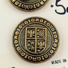 Vintage Le Bouton Gold Crest Buttons 28mm 1 1 8  Lot Set Of 4