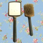 Mid Century Vanity Set Hand Mirror Hair Brush Set Vintage Victorian Style 50s 