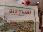 Vintage 1965 Six Flags Over Texas Amusement Park Souvenir Map - Poster Size
