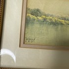 Fisk Cormier Signed Framed Matted Landscape Art Print Lake Trees Realism