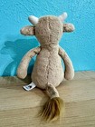 Jellycat Bashful Cow Plush Stuffed Animal Toy Tan Bull Calf Small 8  Lovey