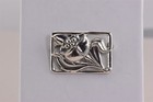 Vintage Danecraft Sterling Silver 29mm X 20mm Art Nouveau Flower Pin Brooch