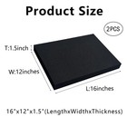 2 Pcs 16  X 12  X 1 5  Polyurethane Foam Sheets Black 16x12x1 5inch 