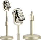 Vintage Desktop Microphone Prop Model With Adjustable Height  Classic Retro S   