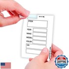 Versa-tags Car Dealer Stock Stickers Improved Design 100 White Inventory Wind