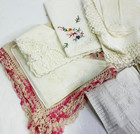 Vintage Hankies Lot Of 13 Crochet Edge White Ivory Wedding Tea Shower Cutter