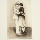 Raphael Soyer American Artist Pair Of Signed Etchings Soldier And Woman