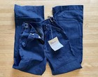 Vtg 70s H i s  Side Buckle Hi Waist Wide Leg Denim Jeans Deadstock Nos W Tags M