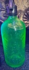 Slavic Vaseline Uranium Yellow Glass Siphon Seltzer Bottle  Karlovac  Serbia
