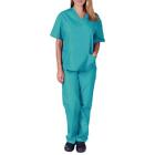 Medical Nursing Scrub Set Natural Uniforms Men Women Unisex Top Pants Hospital