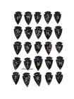 Black Obsidian Arrowhead Rune Set 25pc Elder Futhark Viking Norse Divination 