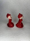 Vintage    Devilish Christmas Pixie Elf   Salt   Pepper Shakers