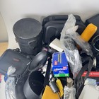 Camera Accessories Lot Of 11lbs Canon Sony Mamiya Olympus Film Lens Bag Tripod