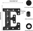 Gray Black Led Marquee Letter - Industrial  Vintage Style Light Up Alphabet Let