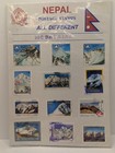 Nepal Stamp Collection  Himalayan Mountains  12 Vintage Stamps On Card W  Cover 