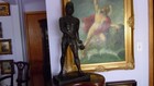 Antique Signed E Picult 30  Bronze Statue Semi Nude Galley Slave Ball   Chain