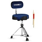 5 Core Drum Throne W Backrest 4  Padded Chair Adjustable Stool W 441lb Capacity