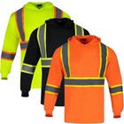 Hoodie Hi-visibility Safety Long Sleeve Work Shirt Reflective Qty 4 Size S-5xl
