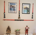 Lightsaber Wall Mount Holder Black  Savi s Workshop Holds 6 Kyber Crystals