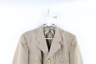 Vintage 50s Korean War Mens 39r Thrashed Wool Military Officer Jacket Khaki Usa