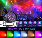 4pcs U king Led Par Light Zoom 18x18w Rgbwa uv 6in1 Disco Stage Wash Light