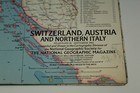 Folded Map Switzerland Austria   Northern Italy 1965 National Geographic Vintage