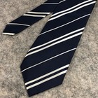 Harry Potter The Exhibition Silk Necktie Blue Silver Stripe Men Formal