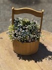 Rustic Wooden Basket Planter W  Faux Flowers Farmhouse Table Decor Centerpiece