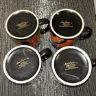 4 Vintage Laurel Burch  Black Coffee Mugs-ancestor Artifacts Familla Horses