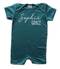 First  Middle Name Personalized Custom Silky Baby Romper Shorts For Boys girls