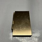 Vintage Metal Notebook Pad Folding Compact Style Flowered Cover Gold Tone Pen