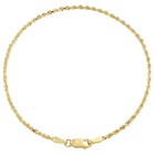 10k Yellow Gold 1 50mm Solid Diamond Cut Rope Link Bracelet   Anklet 7 - 10 Inch