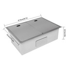 Commercial Rectangular Kitchen Sink W folding Faucet Drain Kit Single Bowl Sink