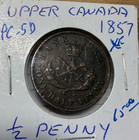 Bank Of Upper Canada Half Penny Token 1857  Xf  Coin 1410  Free Shipping
