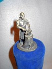 Vtg 1972 Signed Hudson Pewter Figurine The Blacksmith With Hammer And Anvil