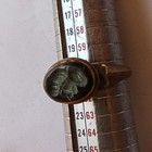 Rare Antique Style Bronze Ring     Ornate Engraved Pattern Statement Piece