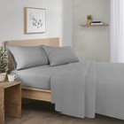 4 Pcs Queen Size Cotton Flannel Sheet Set 14 Inch Elastic Pocket Bedding Grey