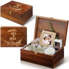Large Wooden Wedding Keepsake Box 12x9x5 5 - Memory Storage For Couples  Engagem
