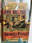 Antique Victorian John Bull Pickle Bottle Jar Label Swansea Pickle Co Tooled Lip