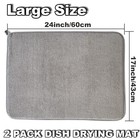 2pack Large Dish Drying Mat For Kitchen Counter 24 X 17 Inch Microfiber Absor   