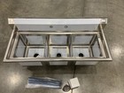 Koolmore 51  3-compartment Commercial Sink 16-gauge Stainless Steel Nsf