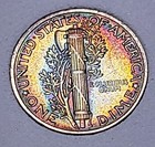 1941 Mercury Silver Dime Toned   422