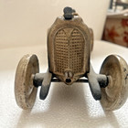 Antique Hubley Vintage Style Yellow Cast Iron  5 Toy Race Car W Lifting Hood