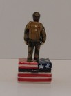 Porcelain Hinged Trinket Box Usa Military Army Soldier Man Flag   Rare  