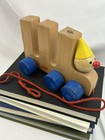 Wooden Wood Vintage Pull Toy Haba Clown Yellow Hat Red String Montessori Style
