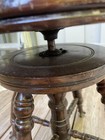 Antique Charles Parker Piano Swivel Wood Stool Glass Ball Brass Claw Feet C 1880