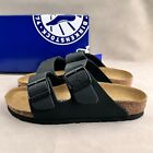 Birkenstock Arizona Black Birko-flor Buckles Sandals - Narrow wide