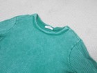 Zenana Shirt Womens Medium Green Waffle Knit Thermal Long Sleeve Pullover Top