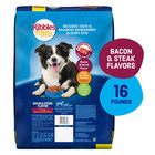Kibbles  n Bits Dry Dog Food For Adult Dogs  Savory Bacon   Steak Flavor  16 Lb 